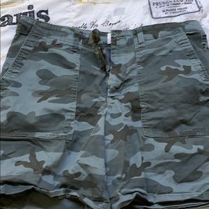 Army print shorts